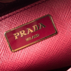 Pre Owned Prada Coral Pink Saffiano Leather Open Promenade Satchel