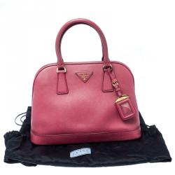 Pre Owned Prada Coral Pink Saffiano Leather Open Promenade Satchel
