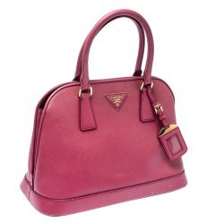 Pre Owned Prada Coral Pink Saffiano Leather Open Promenade Satchel
