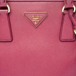 Pre Owned Prada Coral Pink Saffiano Leather Open Promenade Satchel