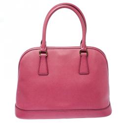 Pre Owned Prada Coral Pink Saffiano Leather Open Promenade Satchel