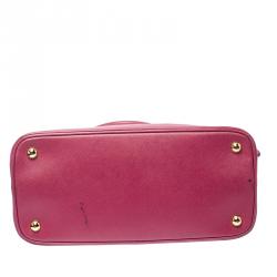 Pre Owned Prada Coral Pink Saffiano Leather Open Promenade Satchel