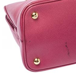 Pre Owned Prada Coral Pink Saffiano Leather Open Promenade Satchel