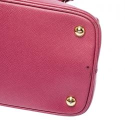 Pre Owned Prada Coral Pink Saffiano Leather Open Promenade Satchel