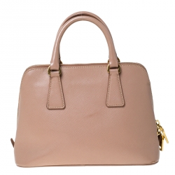 Pre Owned Prada Nude Beige Saffiano Leather Small Promenade Shoulder Bag