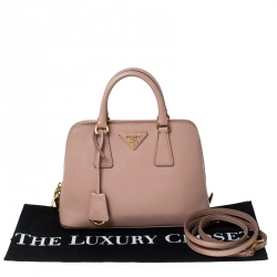 Pre Owned Prada Nude Beige Saffiano Leather Small Promenade Shoulder Bag