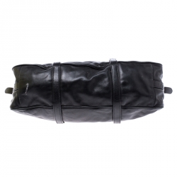 Pre Owned Prada Black Leather Belted Shoulder Bag