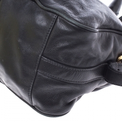 Pre Owned Prada Black Leather Belted Shoulder Bag