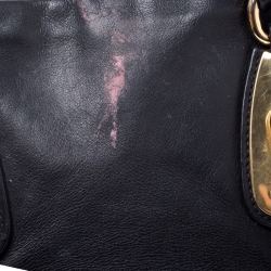 Pre Owned Prada Black Leather Belted Shoulder Bag