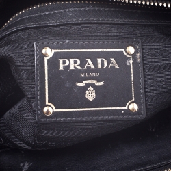 Pre Owned Prada Black Leather Belted Shoulder Bag
