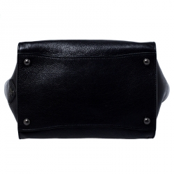 Pre Owned Prada Black Glace Calf Leather Double Handle Tote