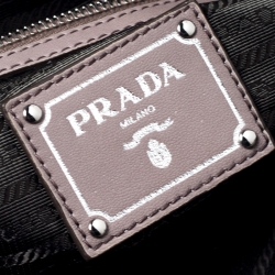Pre Owned Prada Taupe Nappa Gaufre Leather Satchel