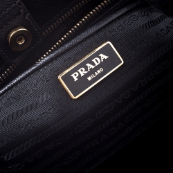 Pre Owned Prada Black Saffiano Lux Leather Large Gardener's Tote