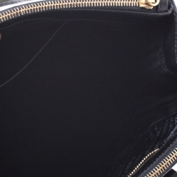 Pre Owned Prada Black Saffiano Lux Leather Small Double Zip Tote