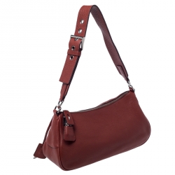 Pre Owned Prada Maroon Leather Lock and Key Shoulder Bag