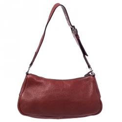 Pre Owned Prada Maroon Leather Lock and Key Shoulder Bag