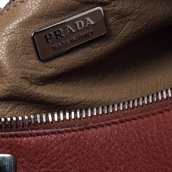 Pre Owned Prada Maroon Leather Lock and Key Shoulder Bag