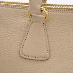 Pre Owned Prada Vitello Daino Zip Tote