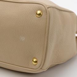 Pre Owned Prada Vitello Daino Zip Tote