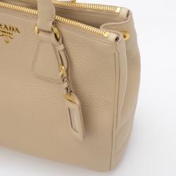 Pre Owned Prada Vitello Daino Zip Tote