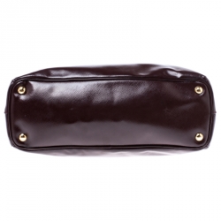 Pre Owned Prada Granate Patent Leather Shopper Tote