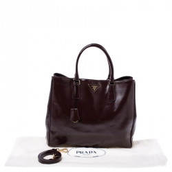 Pre Owned Prada Granate Patent Leather Shopper Tote