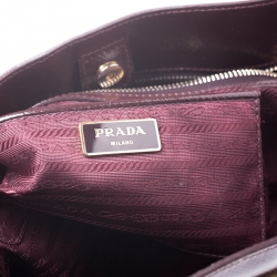 Pre Owned Prada Granate Patent Leather Shopper Tote