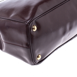 Pre Owned Prada Granate Patent Leather Shopper Tote