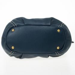 مملوكة مسبقًا Prada Navy Leather Vitello Daino Tote