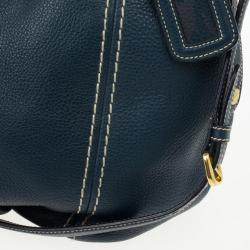 مملوكة مسبقًا Prada Navy Leather Vitello Daino Tote