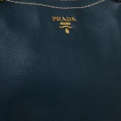 مملوكة مسبقًا Prada Navy Leather Vitello Daino Tote