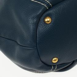 مملوكة مسبقًا Prada Navy Leather Vitello Daino Tote