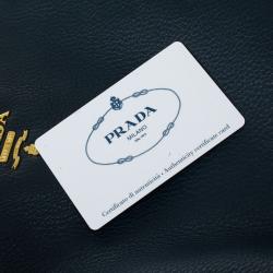 مملوكة مسبقًا Prada Navy Leather Vitello Daino Tote