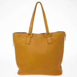 مملوكة مسبقًا Prada Amber Vitello Daino Side Zip Shopping Tote
