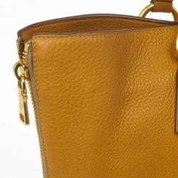 مملوكة مسبقًا Prada Amber Vitello Daino Side Zip Shopping Tote