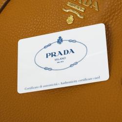 مملوكة مسبقًا Prada Amber Vitello Daino Side Zip Shopping Tote