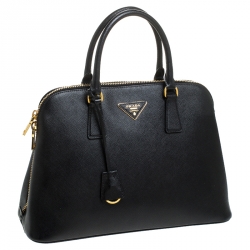 Pre Owned Prada Black Saffiano Lux Leather Promenade Bag