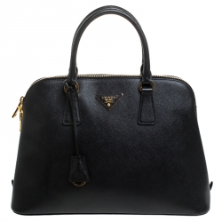 Pre Owned Prada Black Saffiano Lux Leather Promenade Bag