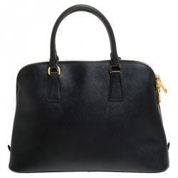 Pre Owned Prada Black Saffiano Lux Leather Promenade Bag
