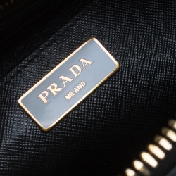 Pre Owned Prada Black Saffiano Lux Leather Promenade Bag