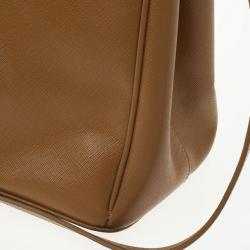 Pre Owned Prada Caramel Saffiano Lux Double-zip Tote Bag