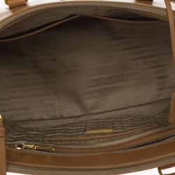 Pre Owned Prada Caramel Saffiano Lux Double-zip Tote Bag
