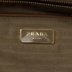Pre Owned Prada Caramel Saffiano Lux Double-zip Tote Bag