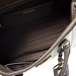 Pre Owned Prada Militare Saffiano Leather Medium Double Zip Tote