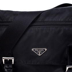 Pre Owned Prada Black Nylon and Leather Crossbody Bag