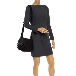 Pre Owned Prada Black Nylon and Leather Crossbody Bag