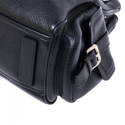 Pre Owned Prada Black Leather Vitello Daino Side Pocket Shoulder Bag