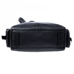 Pre Owned Prada Black Leather Vitello Daino Side Pocket Shoulder Bag