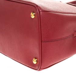 Pre Owned Prada Red Saffiano Lux Leather Parabole Tote Bag