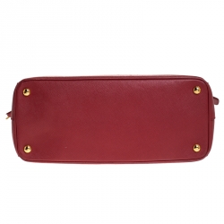 Pre Owned Prada Red Saffiano Lux Leather Parabole Tote Bag